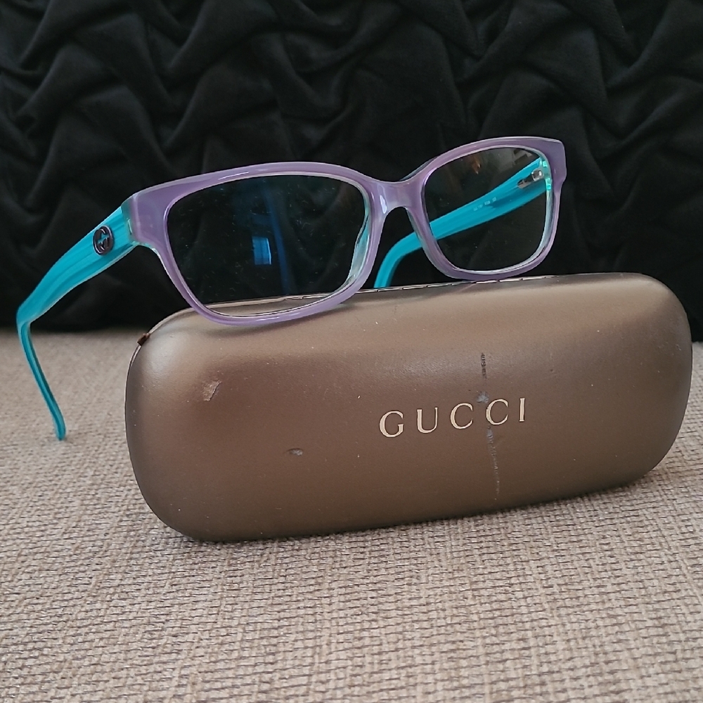 GUCCI TRANSLUCENT TEAL LAVENDER EYEGLASS FRAME